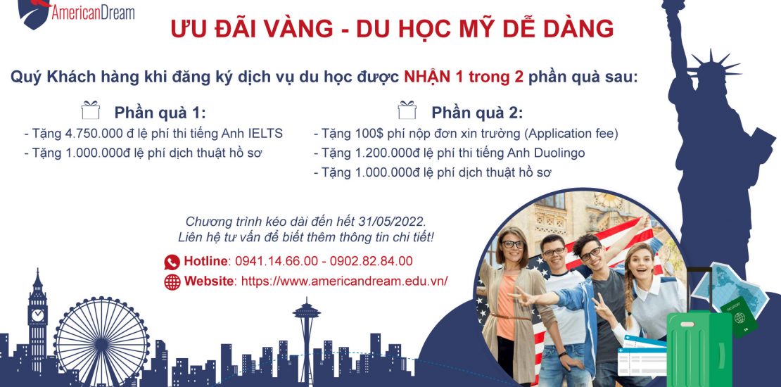 ưu đãi vàng du học mỹ dễ dàng